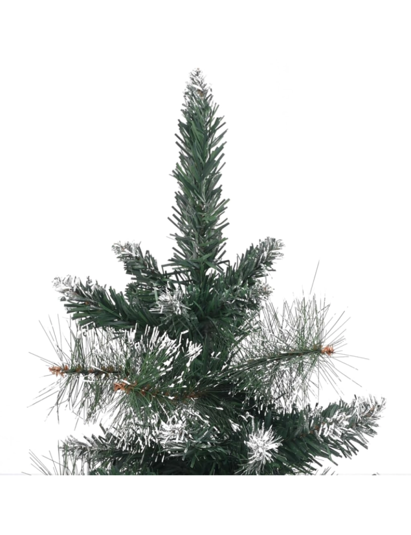 imagem de vidaXL Árvore de Natal artificial c/ suporte 60 cm PVC verde e branco6