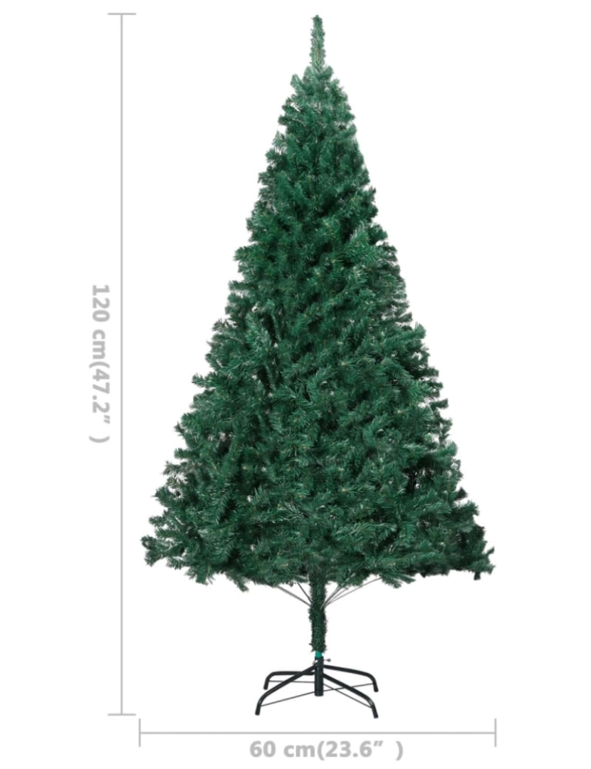 imagem de vidaXL Árvore Natal artificial pré-iluminada c/ bolas 120 cm PVC verde11