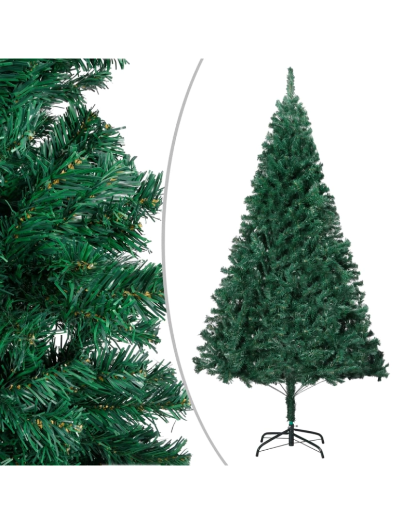 imagem de vidaXL Árvore Natal artificial pré-iluminada c/ bolas 120 cm PVC verde3