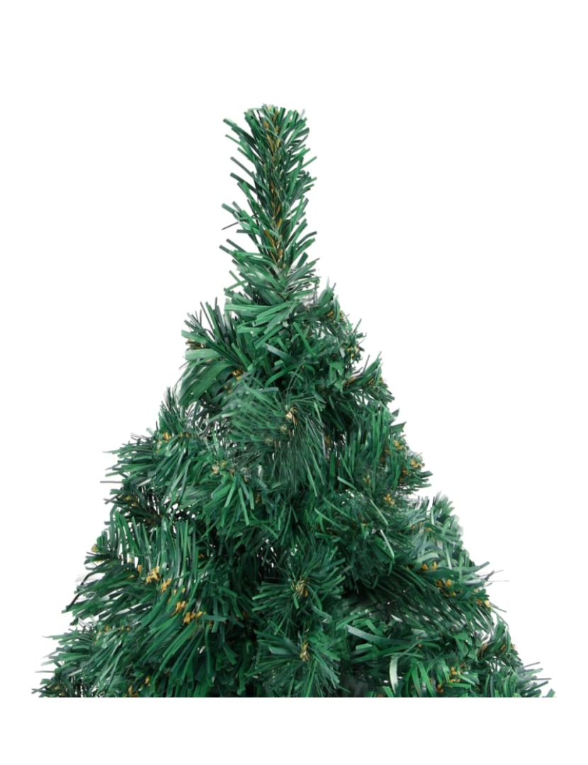 imagem de vidaXL Árvore Natal artificial pré-iluminada c/ bolas 120 cm PVC verde4