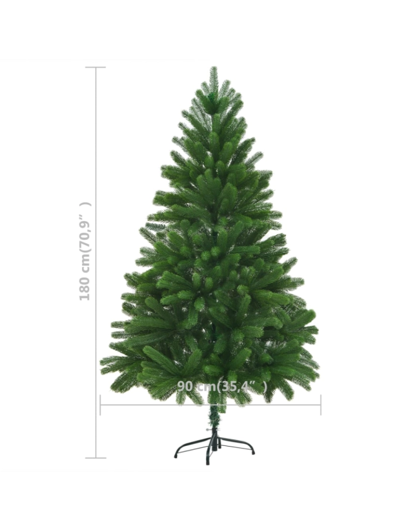 imagem de vidaXL Árvore Natal artificial pré-iluminada c/ bolas 180 cm verde11