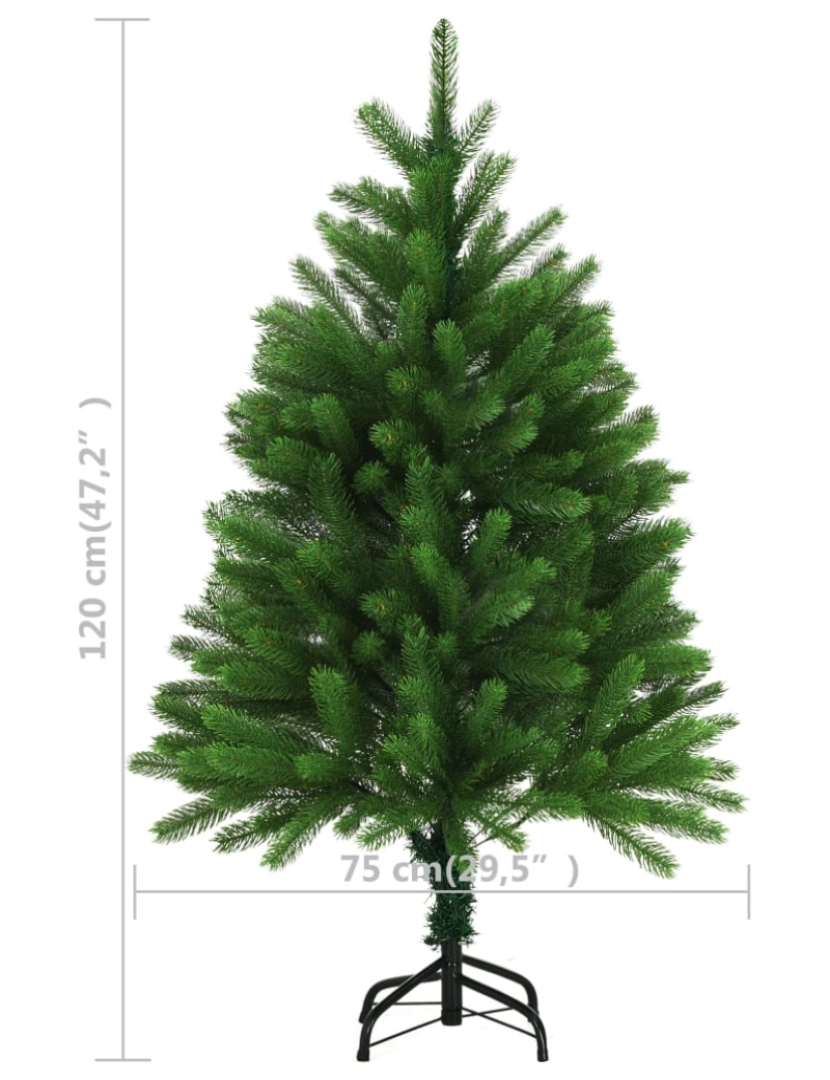 imagem de vidaXL Árvore Natal artificial pré-iluminada c/ bolas 120 cm verde11