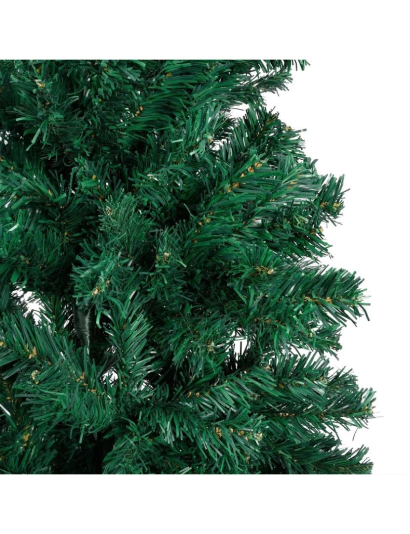 imagem de vidaXL Árvore Natal artificial pré-iluminada c/ bolas 210 cm PVC verde3