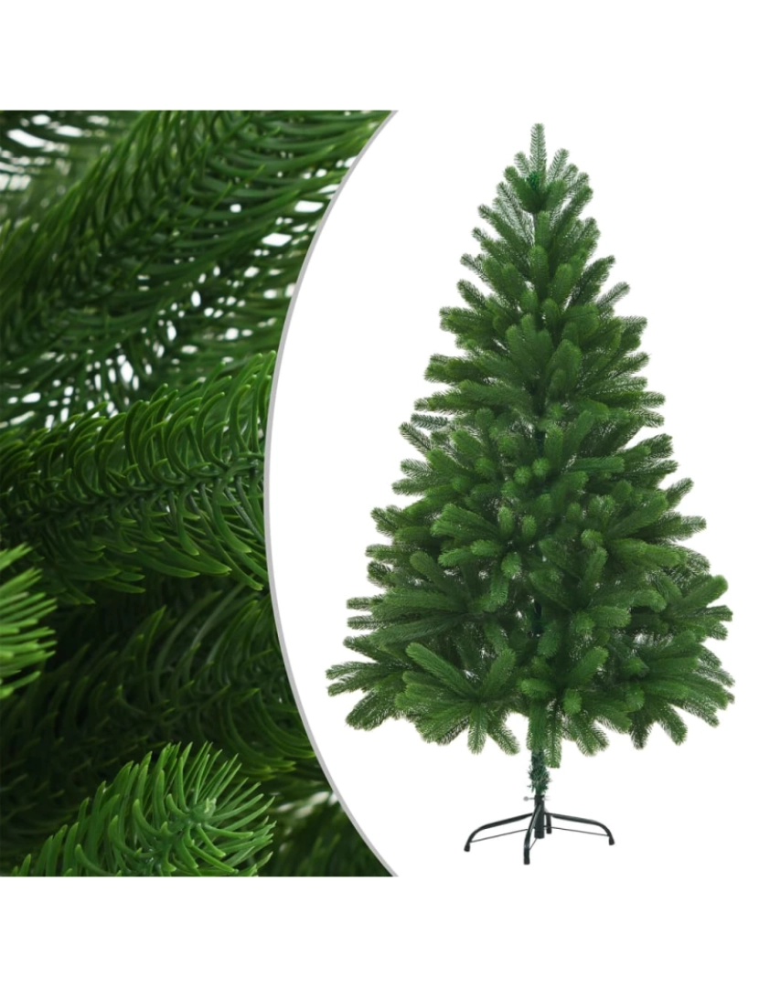 imagem de vidaXL Árvore Natal artificial pré-iluminada c/ bolas 210 cm verde3