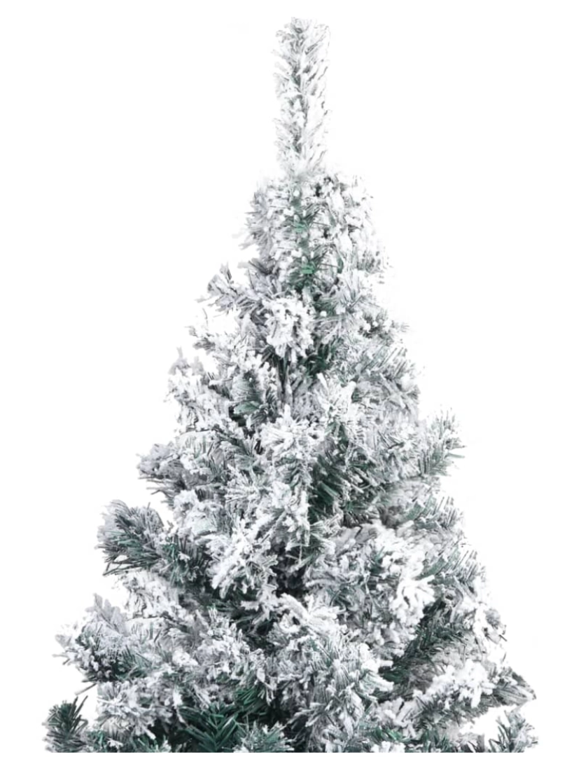 imagem de vidaXL Árvore de Natal artificial c/ luzes LED/bolas/neve 300 cm verde4