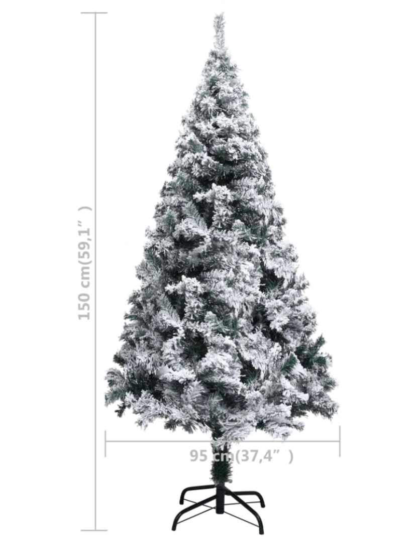 imagem de vidaXL Árvore Natal artificial pré-iluminada c/ bolas 150 cm PVC verde11