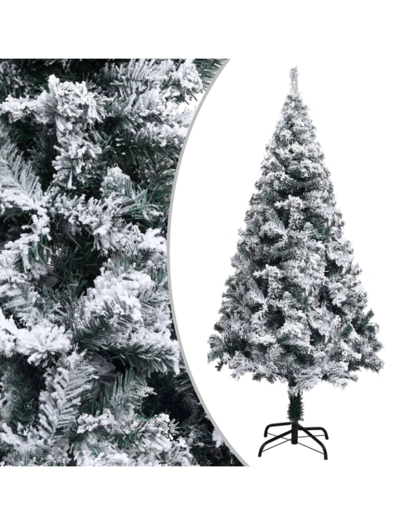 imagem de vidaXL Árvore Natal artificial pré-iluminada c/ bolas 150 cm PVC verde3