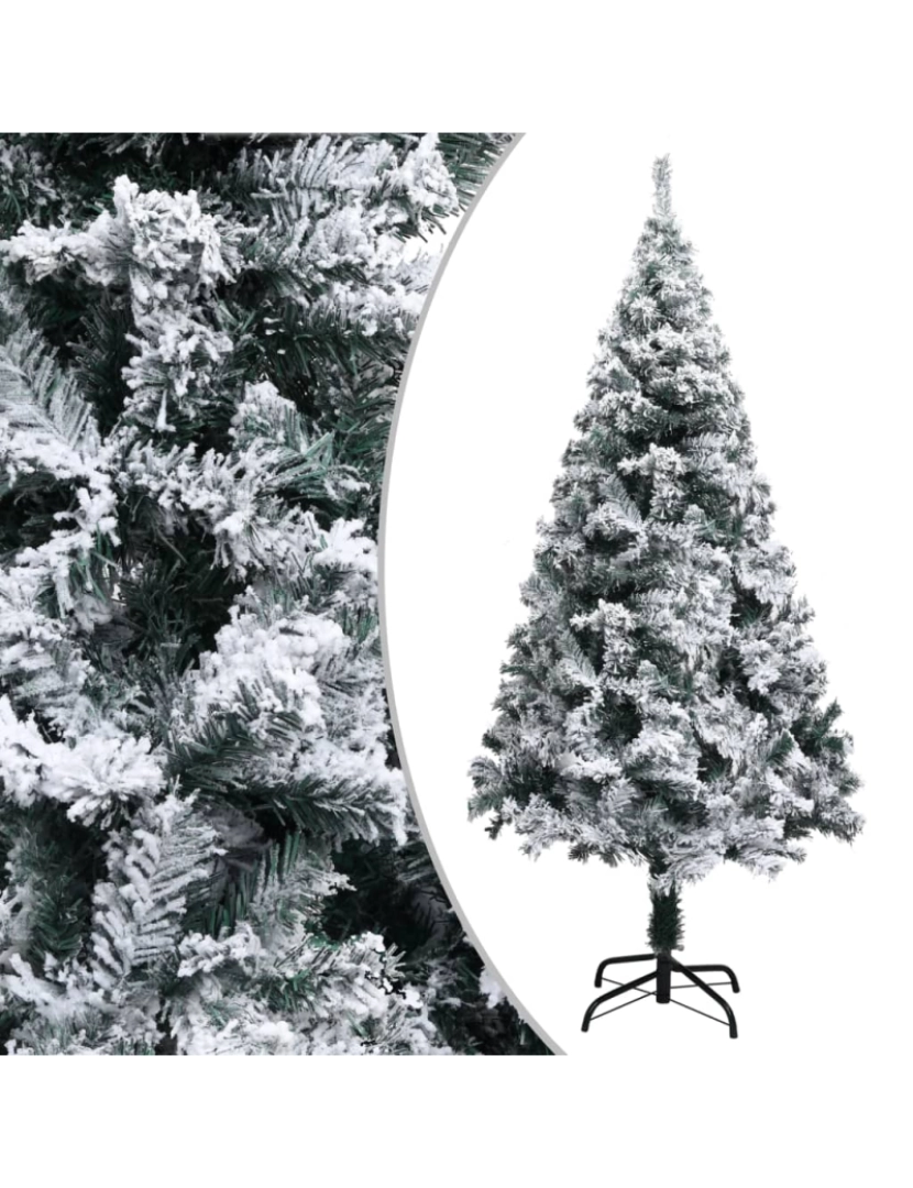 imagem de vidaXL Árvore Natal artificial pré-iluminada c/ bolas 150 cm PVC verde3