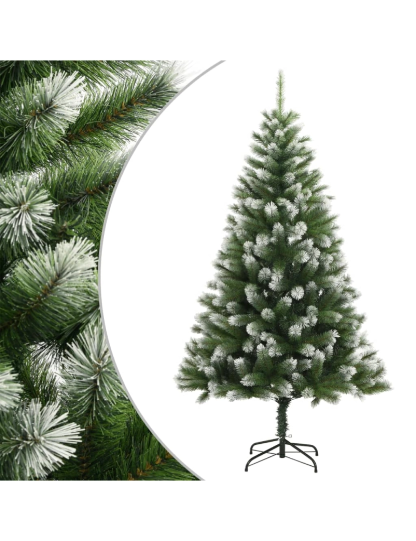 imagem de vidaXL Árvore de Natal artificial articulada c/ flocos de neve 210 cm2