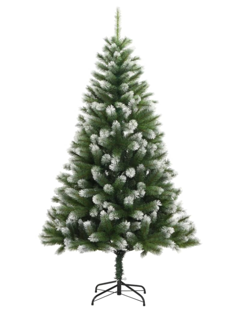 imagem de vidaXL Árvore de Natal artificial articulada c/ flocos de neve 210 cm3