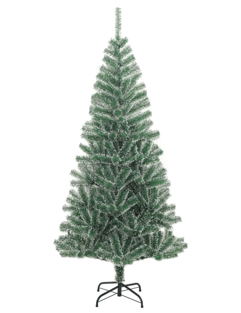 imagem de vidaXL Árvore de Natal artificial c/ flocos de neve 210 cm verde3