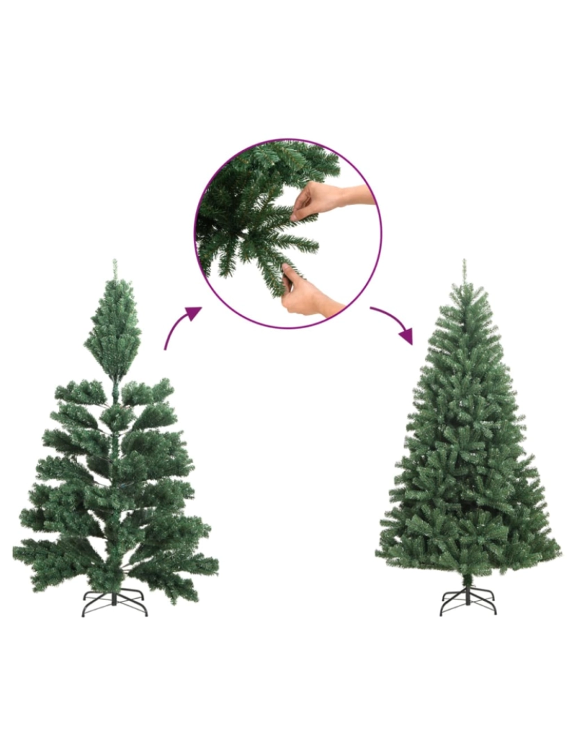 imagem de vidaXL Árvore de Natal artificial c/ flocos de neve 210 cm verde7