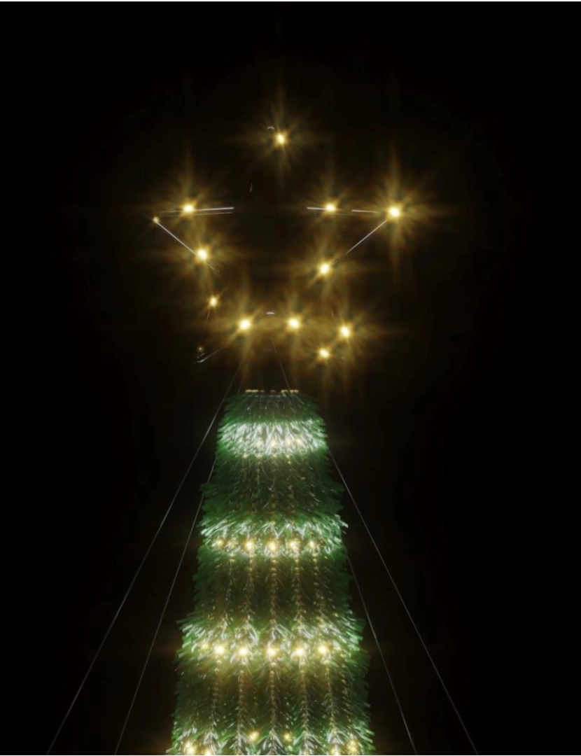 imagem de vidaXL Árvore de Natal luminosa em cone 275 LEDs 180 cm branco quente7