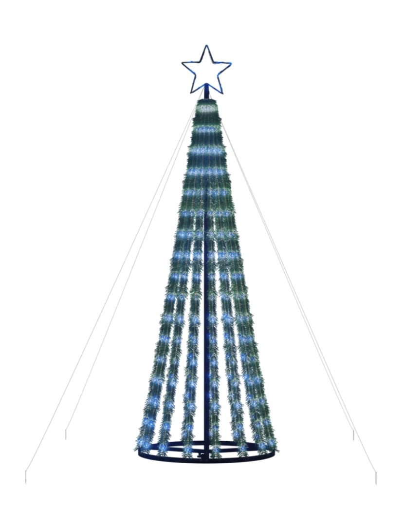 imagem de vidaXL Árvore de Natal luminosa em cone 275 luzes LED 180 cm azul5