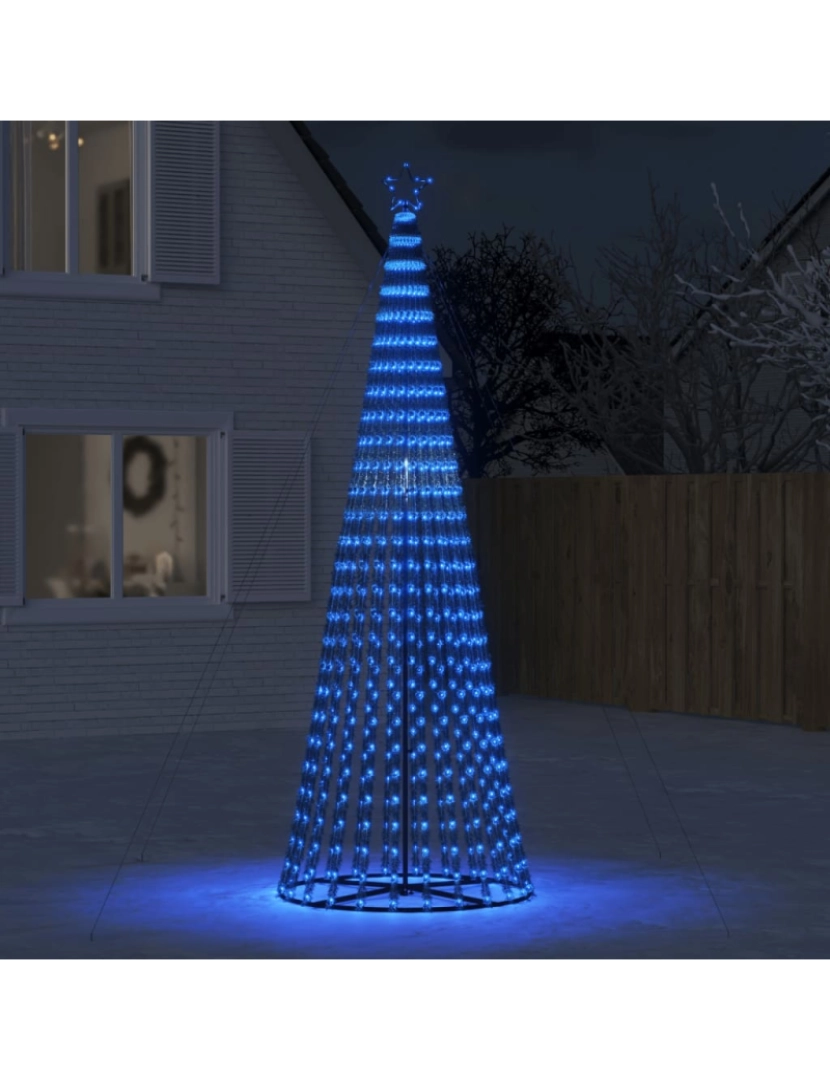 Vidaxl - vidaXL Iluminação p/ árvore de Natal cone 688 luzes LED 300 cm azul