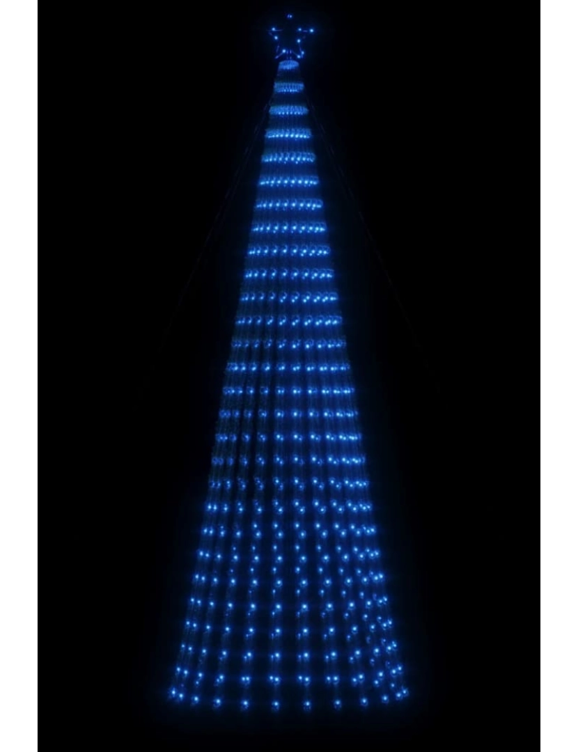 imagem de vidaXL Iluminação p/ árvore de Natal cone 688 luzes LED 300 cm azul4