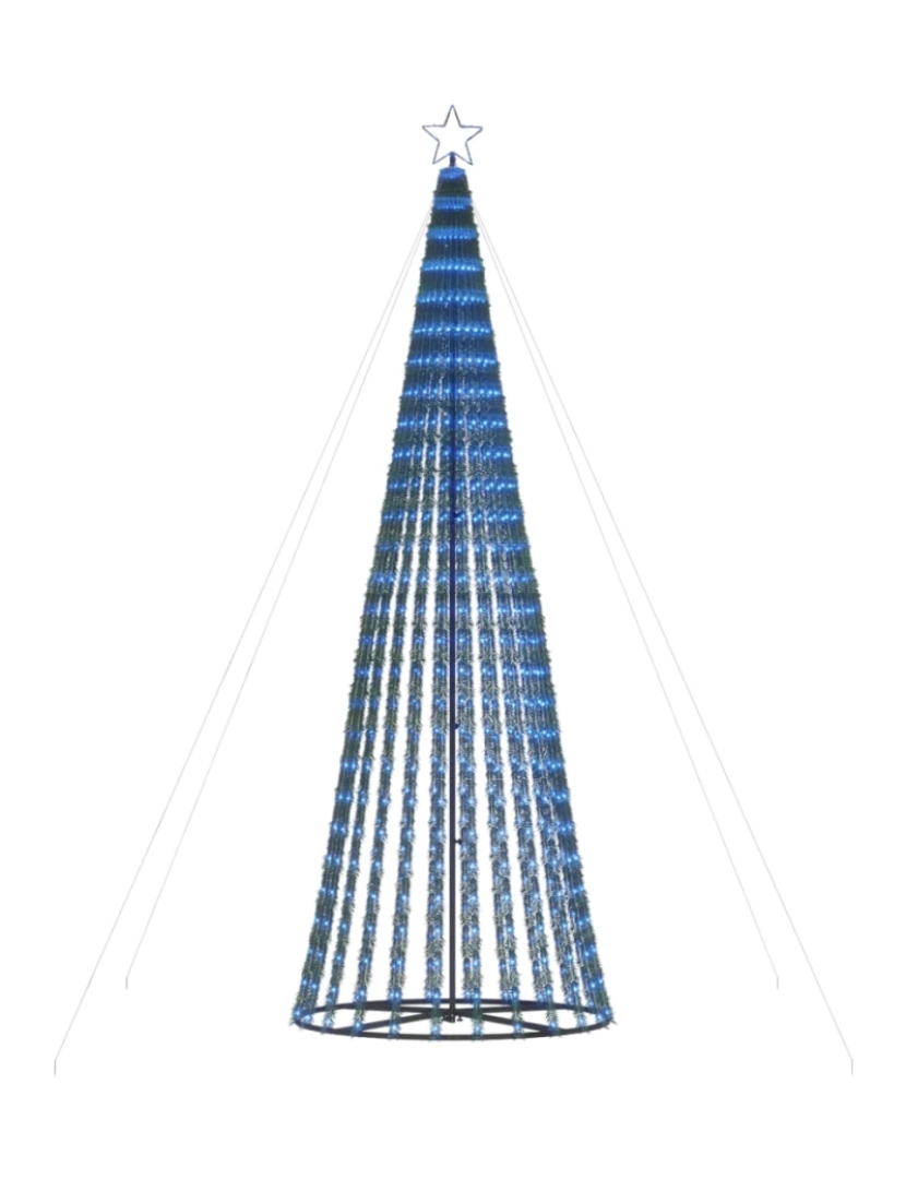 imagem de vidaXL Iluminação p/ árvore de Natal cone 688 luzes LED 300 cm azul5