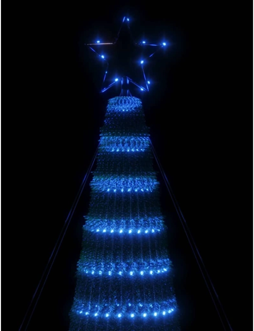 imagem de vidaXL Iluminação p/ árvore de Natal cone 688 luzes LED 300 cm azul7