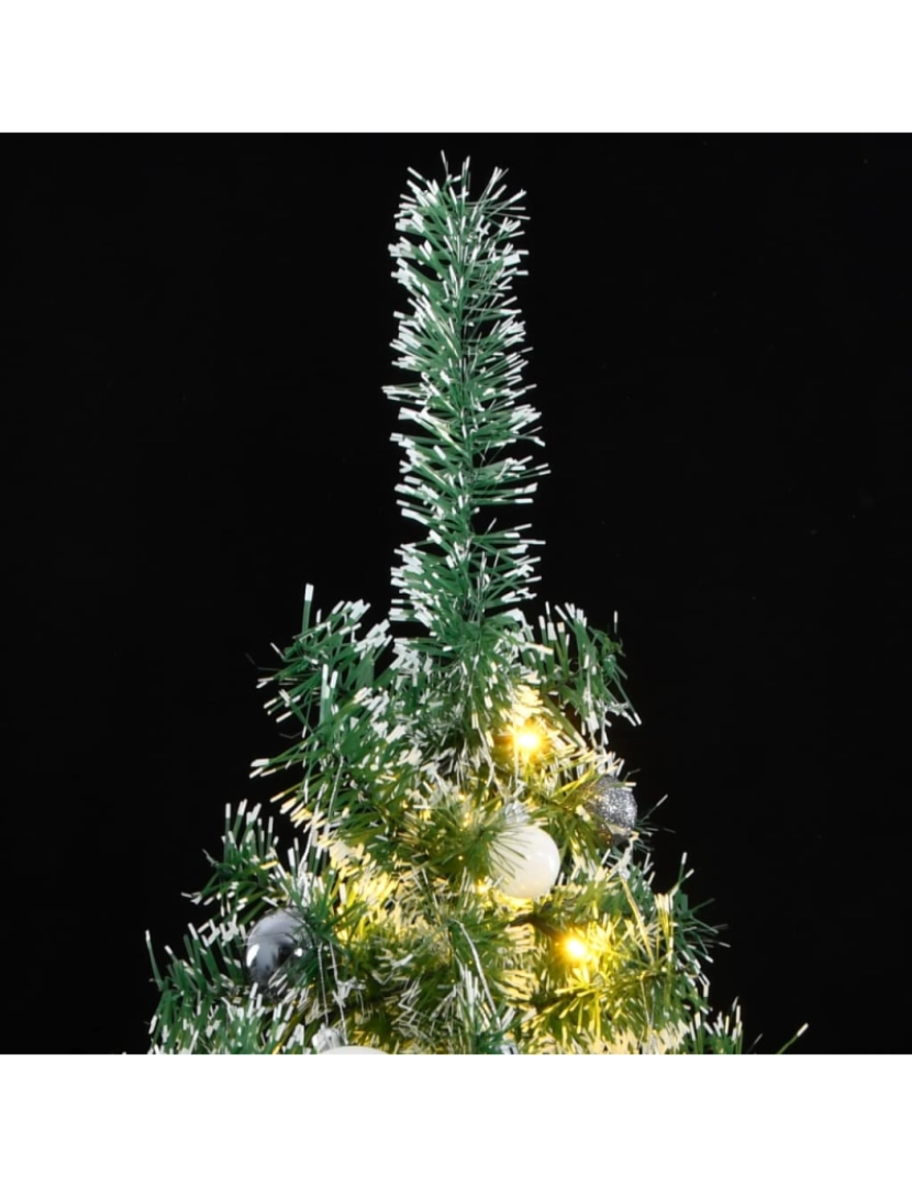 imagem de vidaXL Árvore Natal artificial c/ 300 luzes LED, bolas e neve 240 cm3