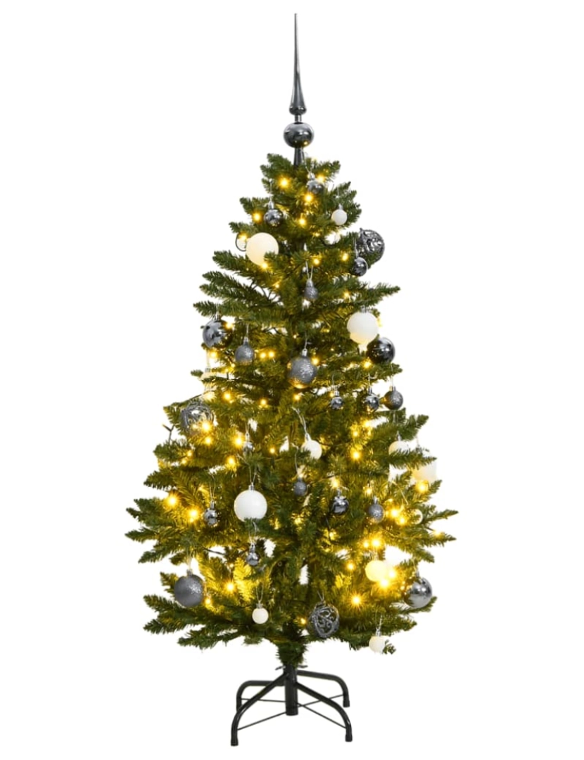 imagem de vidaXL Árvore Natal artificial articulada c/ 150 luzes LED+bolas 150cm2