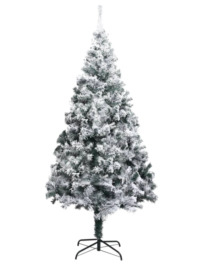 imagem de vidaXL Árvore de Natal artificial c/ flocos de neve 240 cm PVC verde3