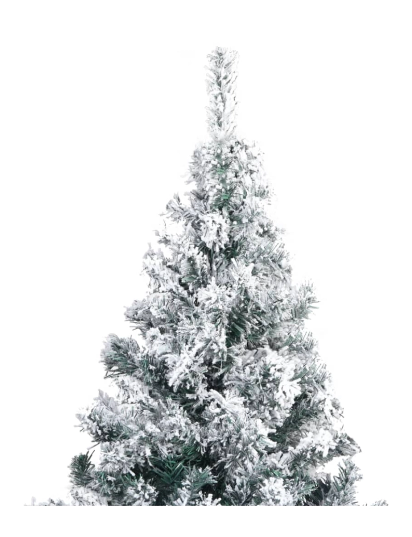 imagem de vidaXL Árvore de Natal artificial c/ flocos de neve 240 cm PVC verde4