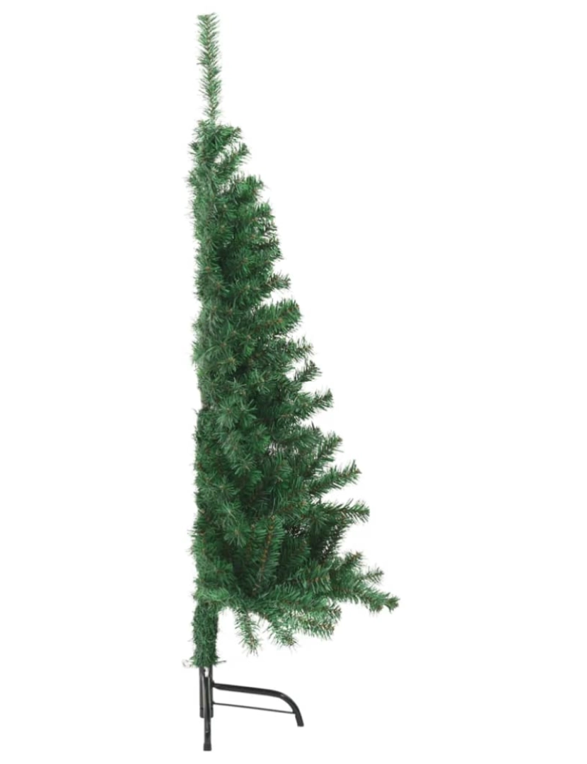 imagem de vidaXL Meia árvore de Natal artificial com suporte 150 cm PVC verde5