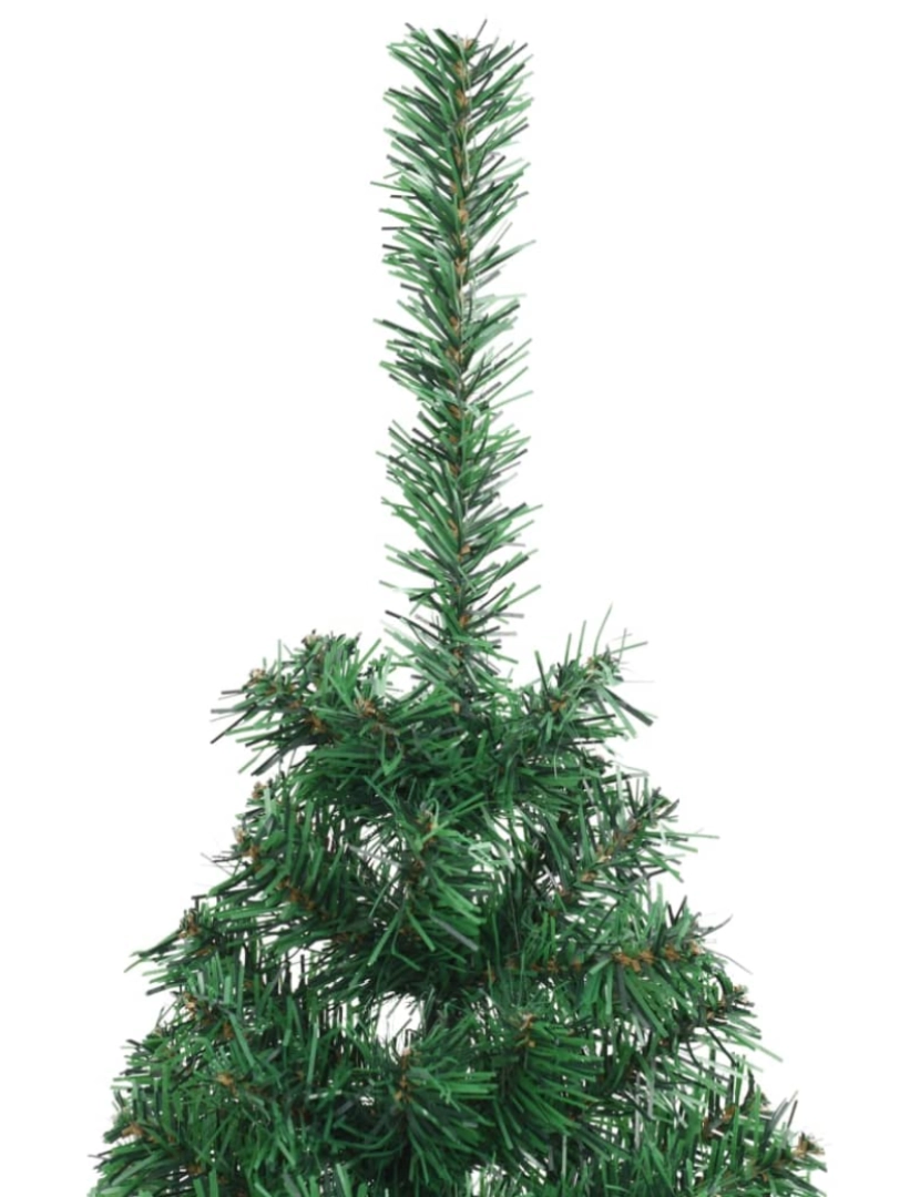 imagem de vidaXL Meia árvore de Natal artificial com suporte 150 cm PVC verde6