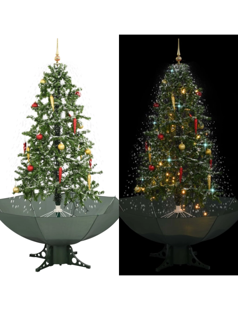 Vidaxl - vidaXL Árvore de Natal com neve base formato guarda-chuva 170 cm verde