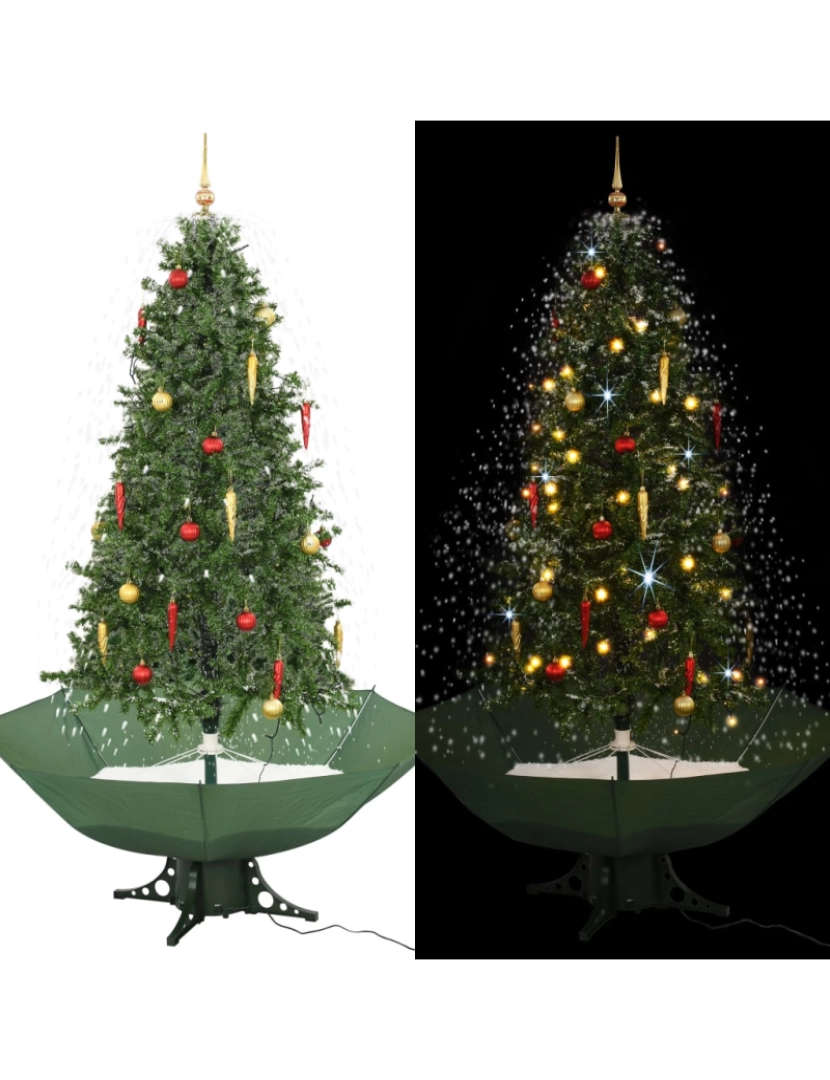 Vidaxl - vidaXL Árvore de Natal com neve base formato guarda-chuva 190 cm verde