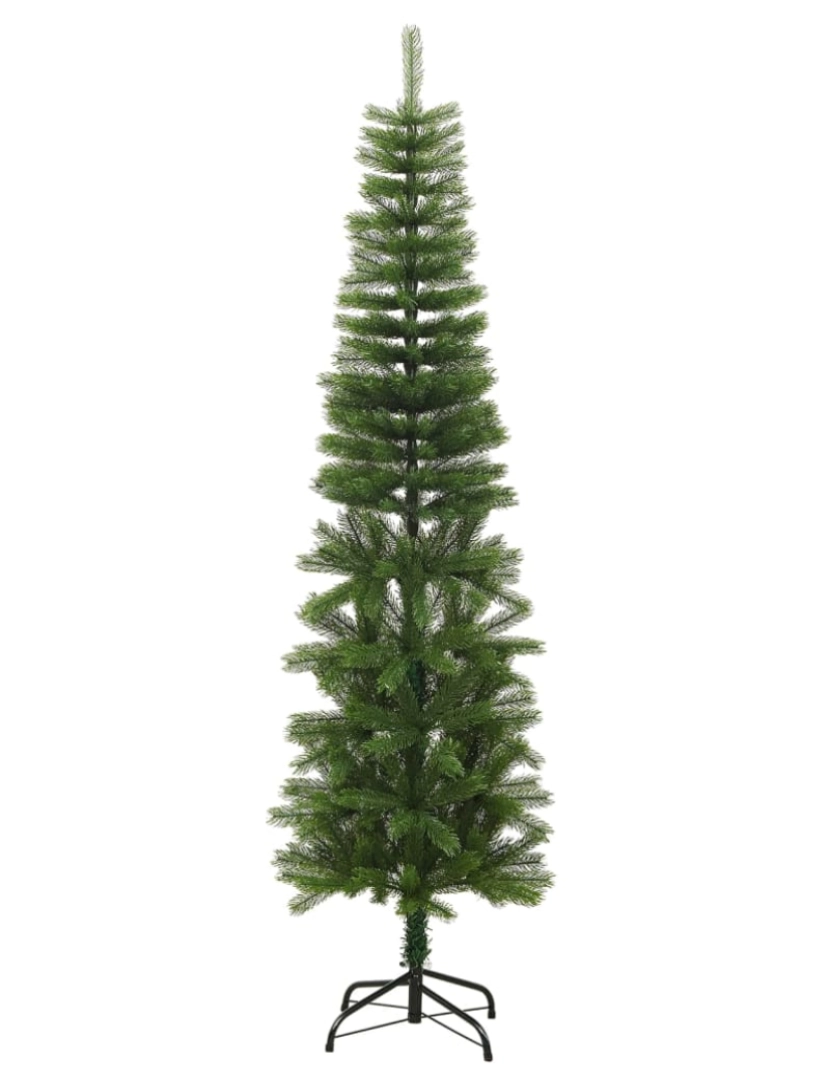 imagem de vidaXL Árvore de Natal artificial fina com suporte PE 180 cm3