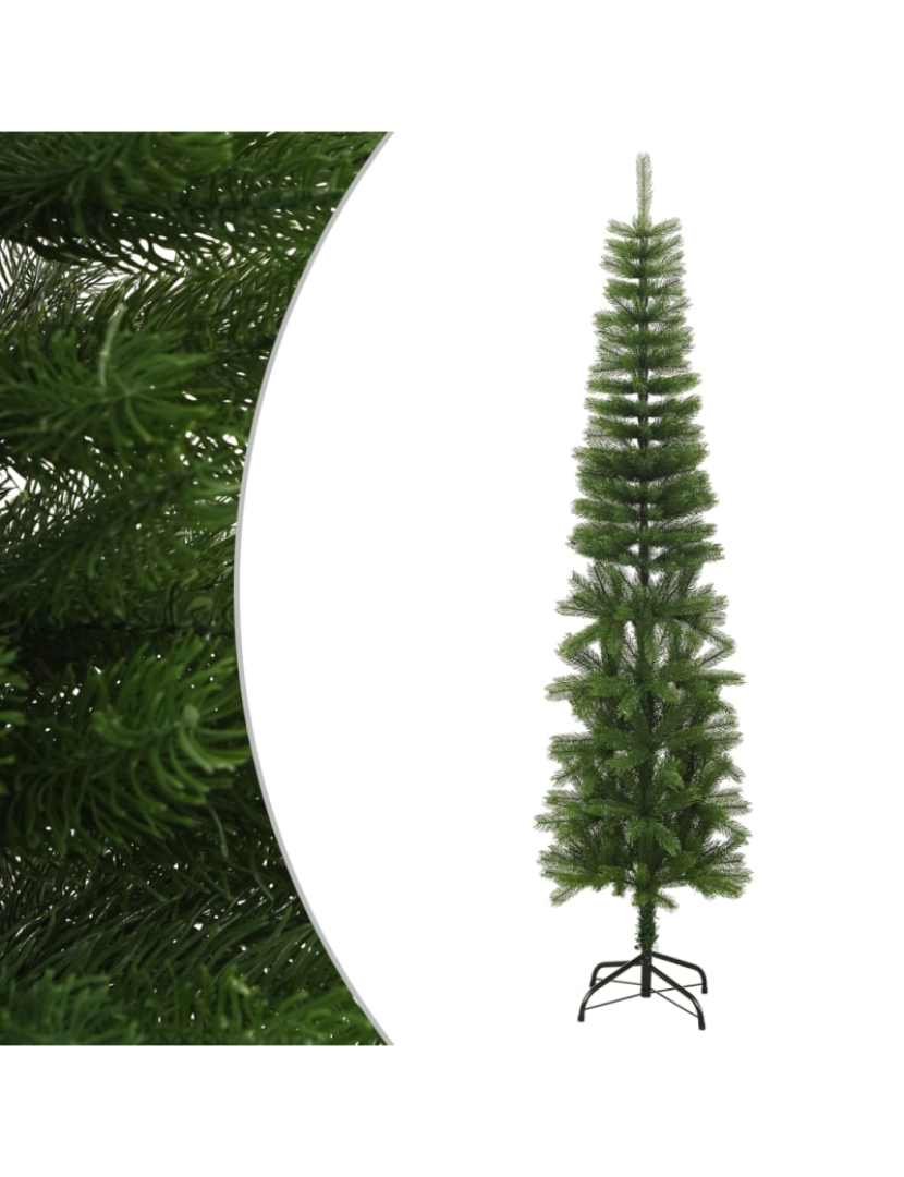 imagem de vidaXL Árvore de Natal artificial fina com suporte PE 240 cm2