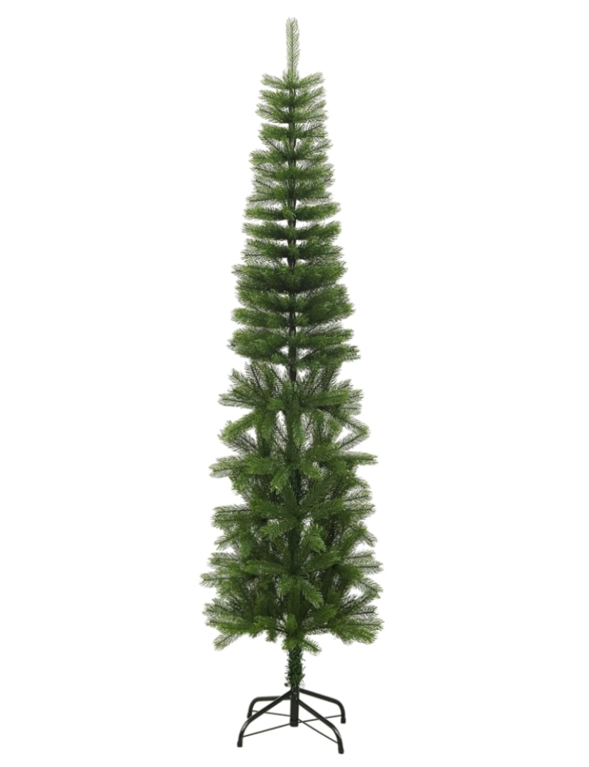 imagem de vidaXL Árvore de Natal artificial fina com suporte PE 240 cm3