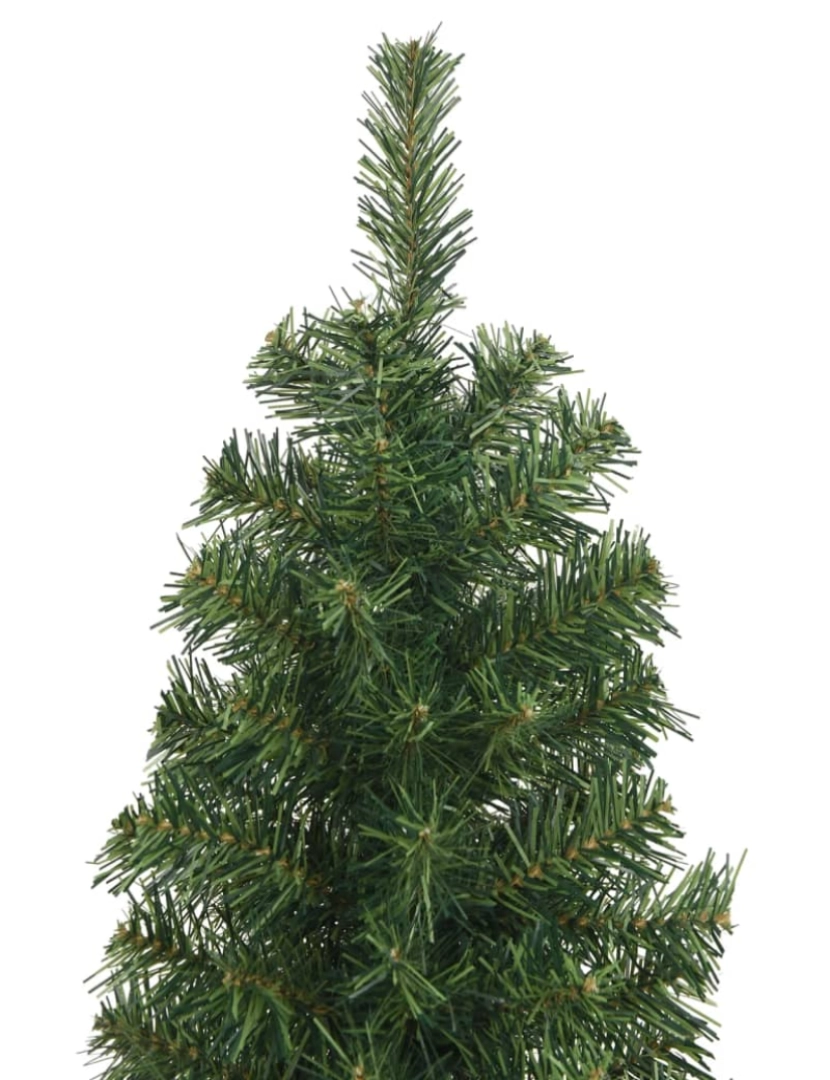 imagem de vidaXL Árvore de Natal artificial fina com suporte 180 cm PVC verde4