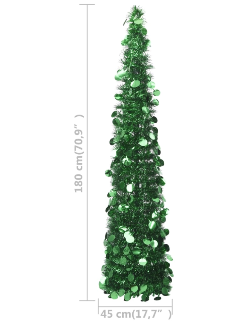 imagem de vidaXL Árvore de Natal pop-up artificial 180 cm PET verde6