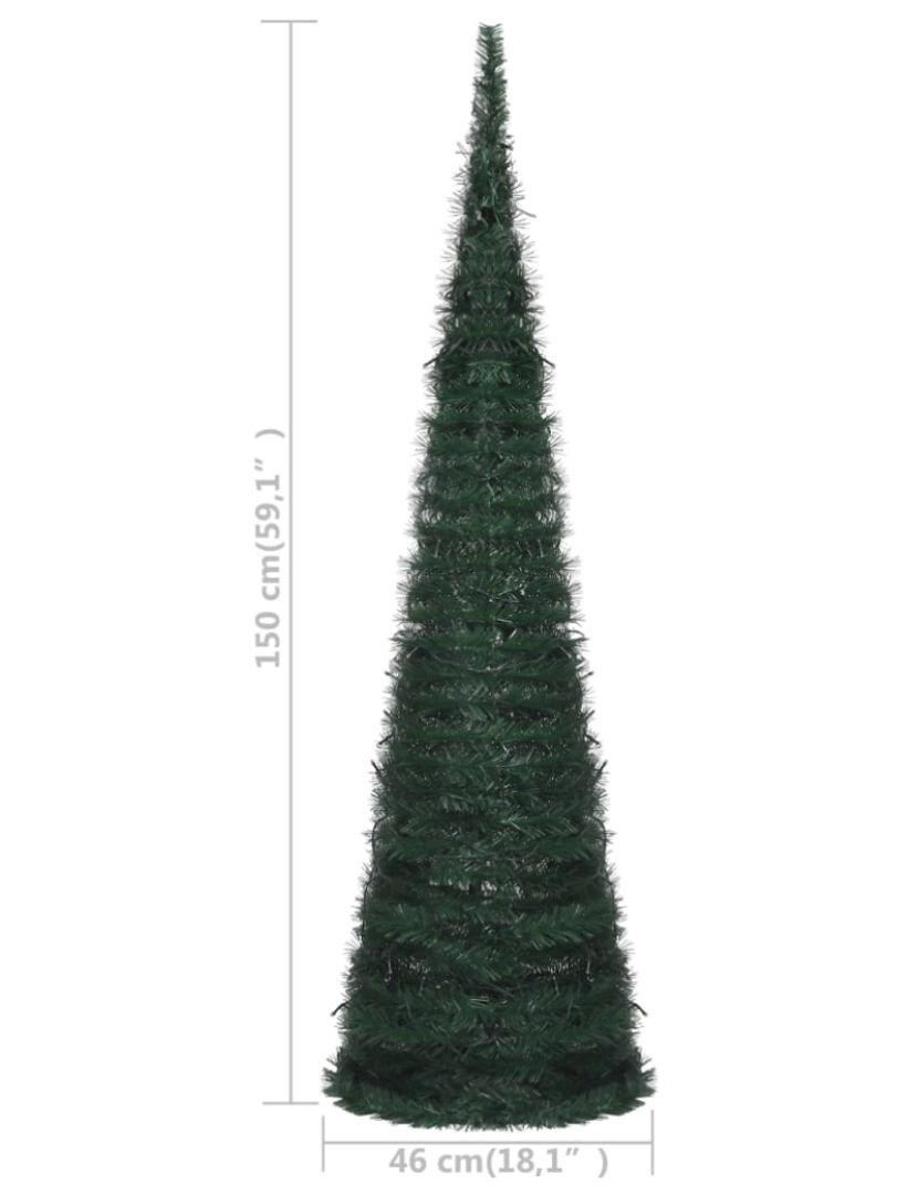 imagem de vidaXL Árvore Natal pop-up artificial pré-iluminada 150 cm verde10