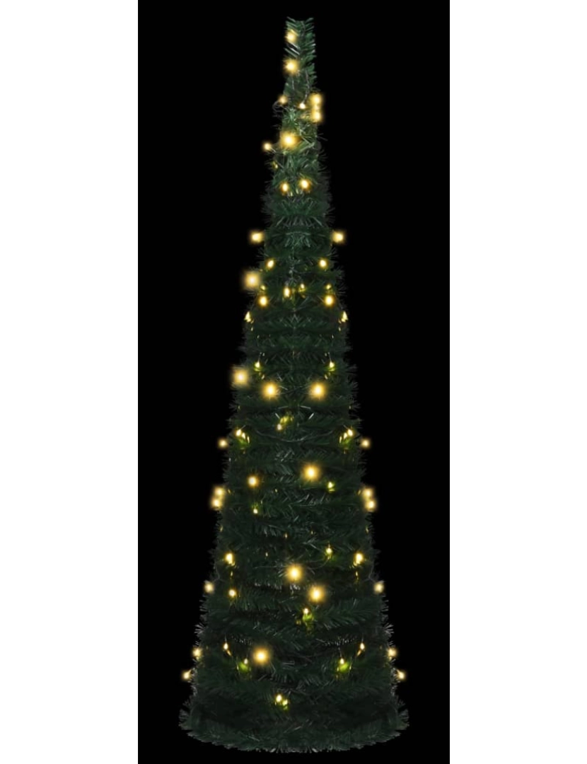 imagem de vidaXL Árvore Natal pop-up artificial pré-iluminada 150 cm verde4