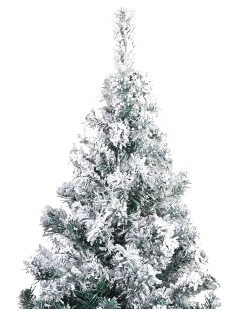 imagem de vidaXL Árvore de Natal artificial com flocos de neve 300 cm PVC verde4