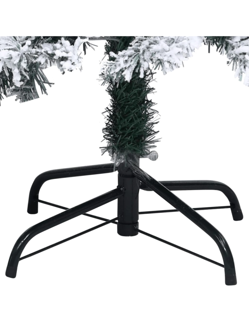 imagem de vidaXL Árvore de Natal artificial com flocos de neve 300 cm PVC verde6