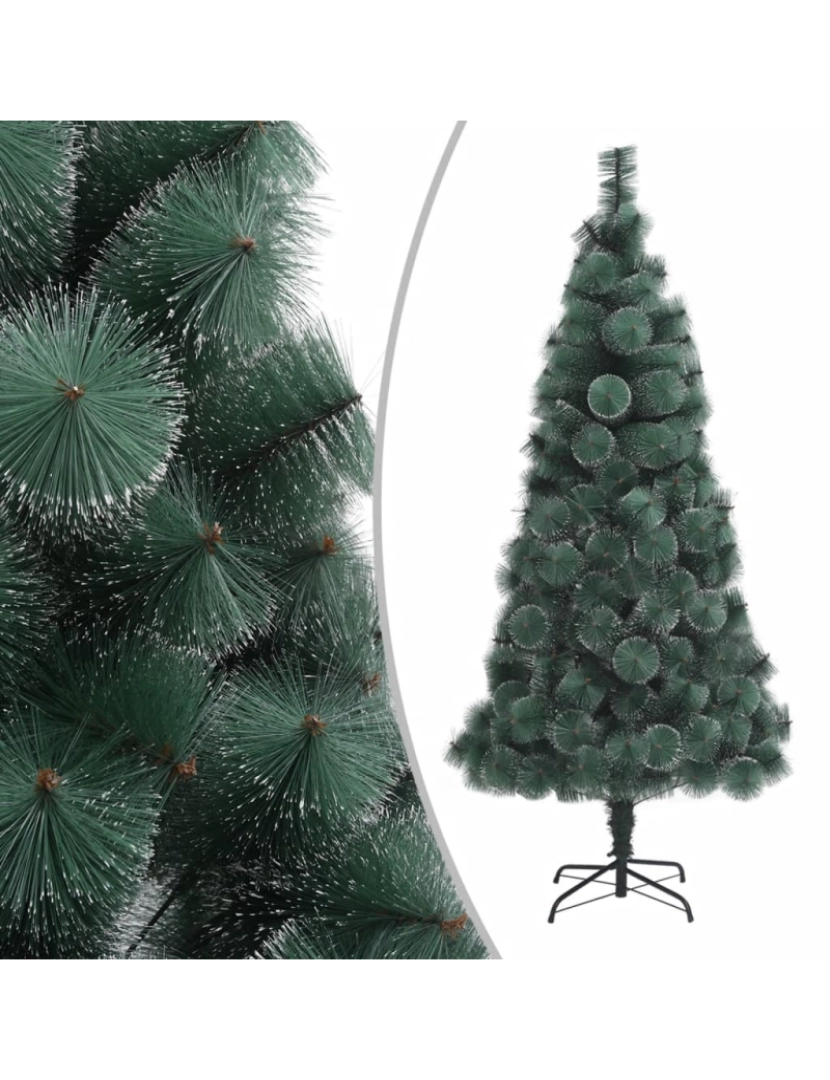 imagem de vidaXL Árvore de Natal artificial com suporte 240 cm PET verde1