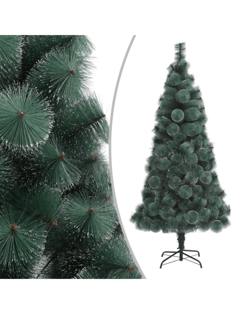 imagem de vidaXL Árvore de Natal artificial com suporte 180 cm PET verde1