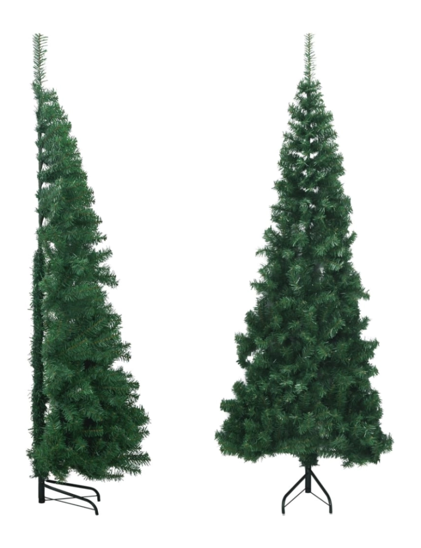 imagem de vidaXL Árvore de Natal artificial de canto 180 cm PVC verde1