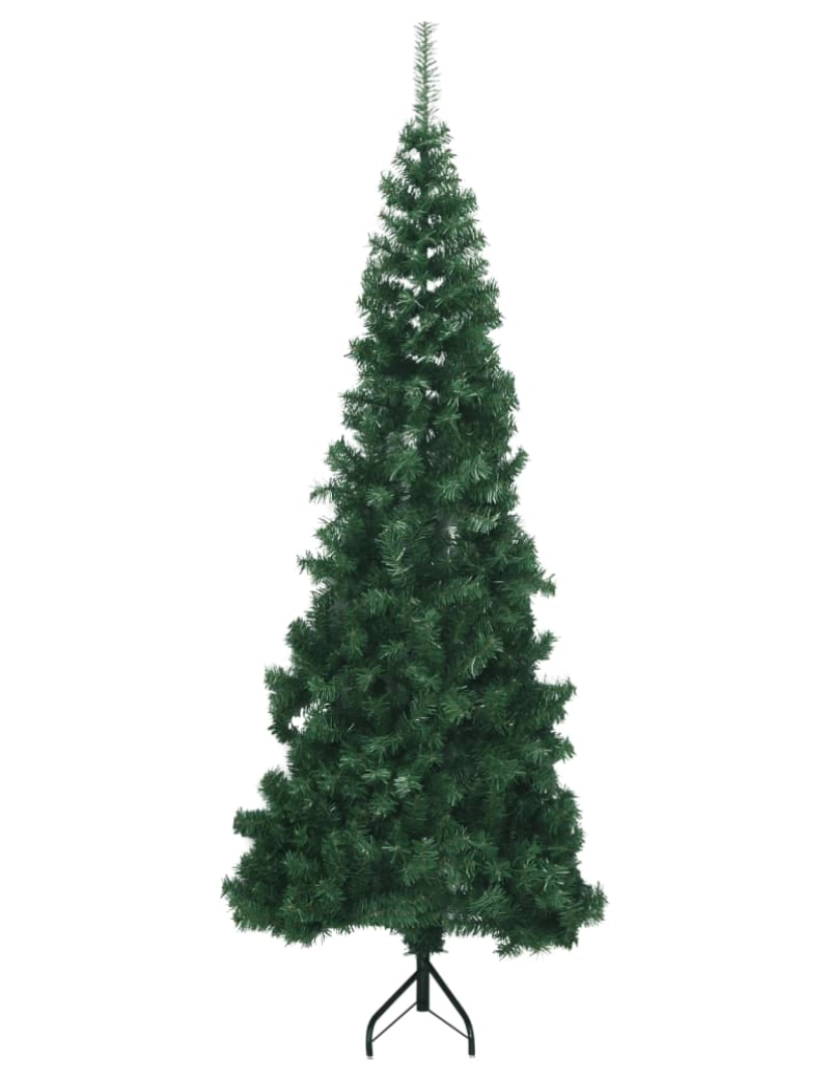 imagem de vidaXL Árvore de Natal artificial de canto 180 cm PVC verde3