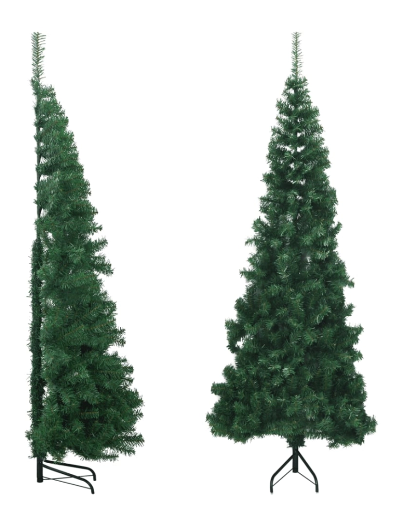 imagem de vidaXL Árvore de Natal artificial de canto 240 cm PVC verde1