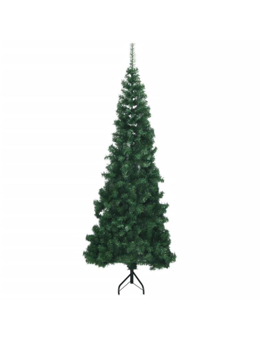 imagem de vidaXL Árvore de Natal artificial de canto 240 cm PVC verde3