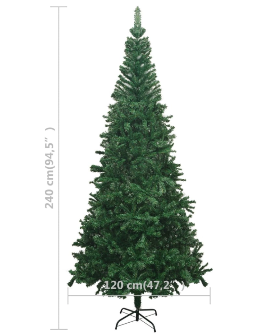 imagem de vidaXL Árvore Natal artificial pré-iluminada c/ bolas verde11