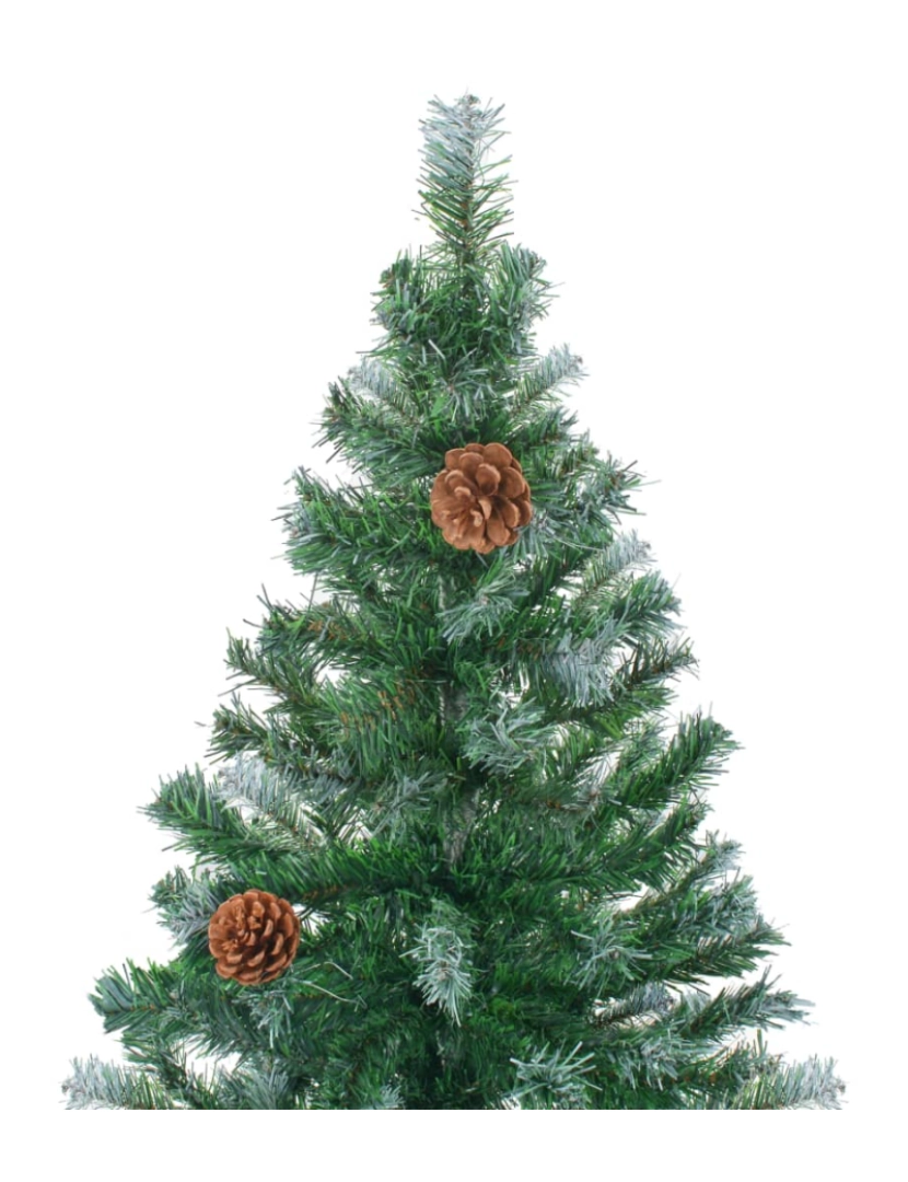 imagem de vidaXL Árvore Natal artificial pré-iluminada c/ bolas e pinhas 210 cm4