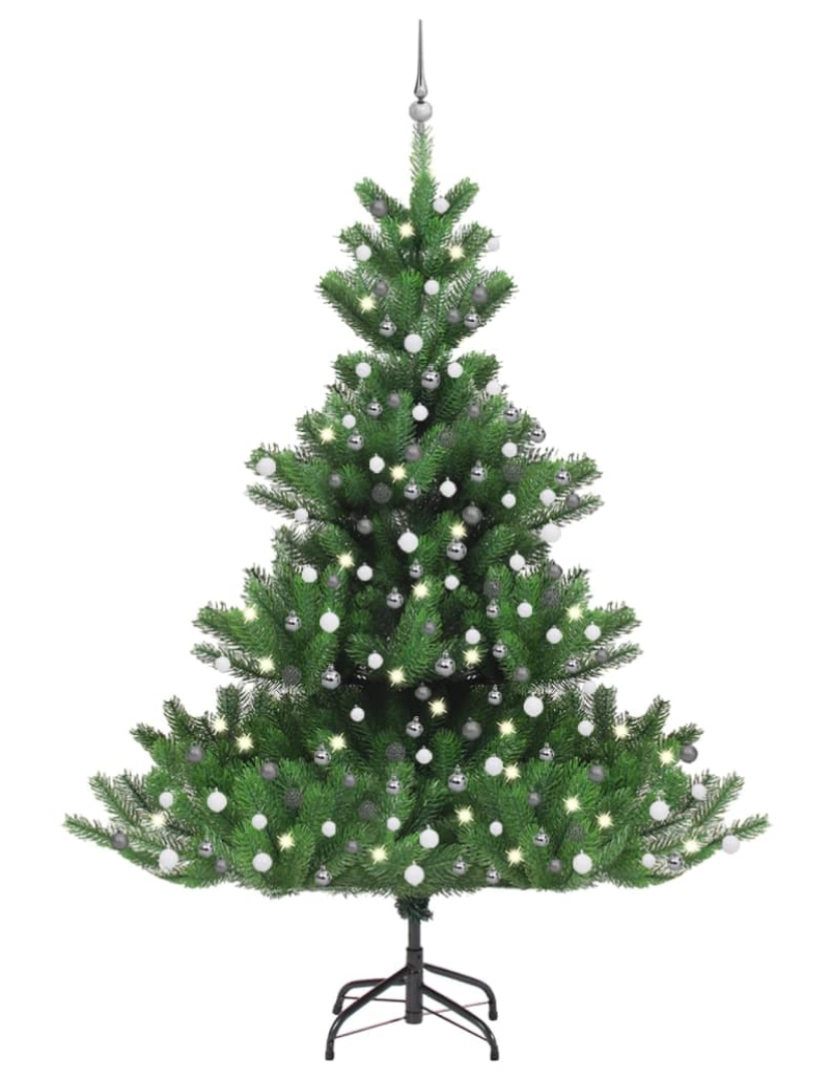 Vidaxl - vidaXL Árvore Natal artificial LEDs/bolas 240cm abeto caucasiano verde