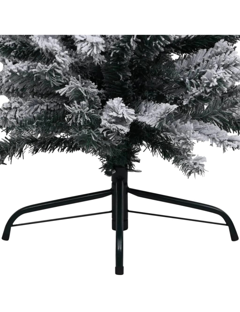 imagem de vidaXL Árvore Natal artificial fina pré-iluminada c/ bolas 240cm verde4