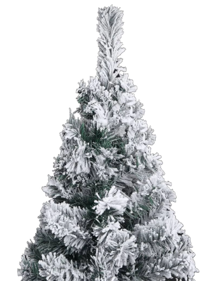 imagem de vidaXL Árvore Natal artificial fina pré-iluminada c/ bolas 240cm verde5